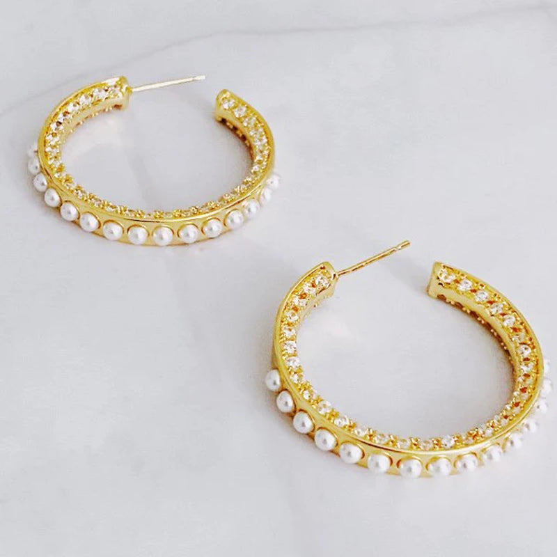 Elegant Pearl Hoop Earrings for the Classy Woman
