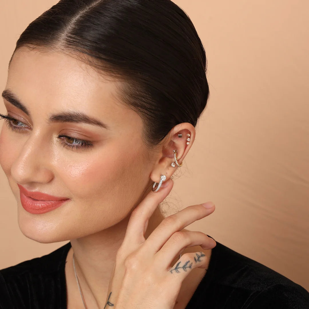 Stunning Silver Moissanite Hoop Earrings – Perfect Elegance for Any Occasion