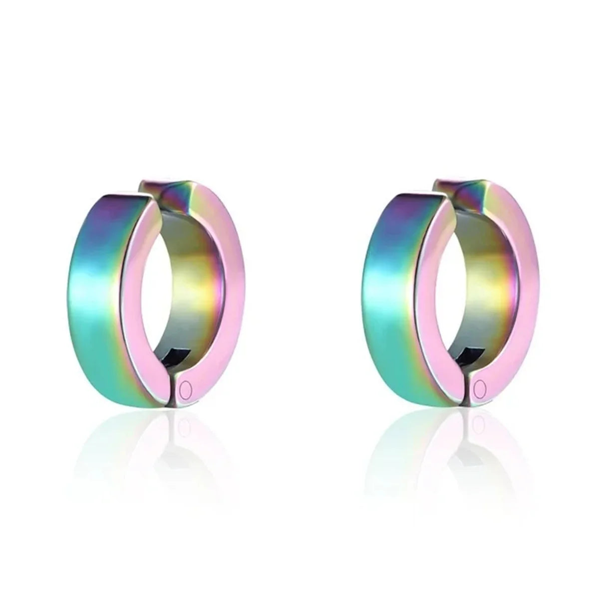 Stylish 2Pcs Non-Piercing Stainless Steel Cuff Hoop Earrings - Fake Piercing Clip-On Design