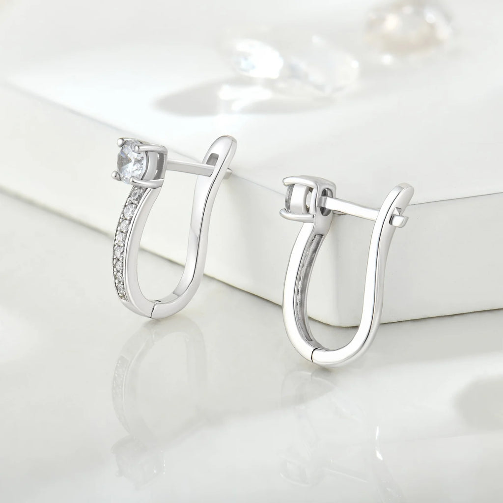 Stunning Silver Moissanite Hoop Earrings – Perfect Elegance for Any Occasion