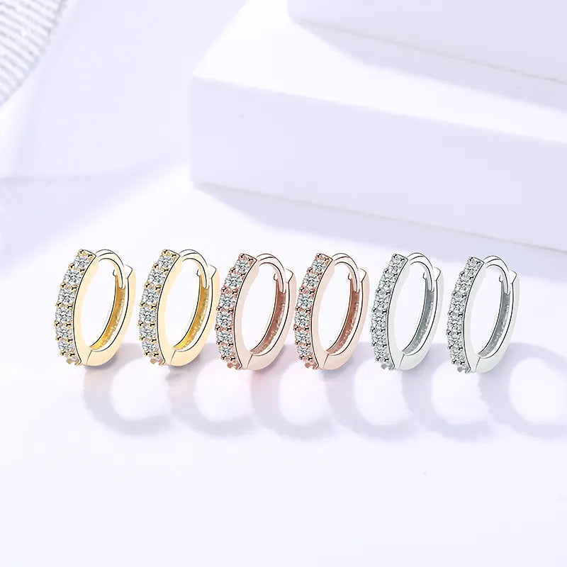 Stunning Rose Gold Micro Pave CZ Huggie Hoop Earrings for Effortless Elegance