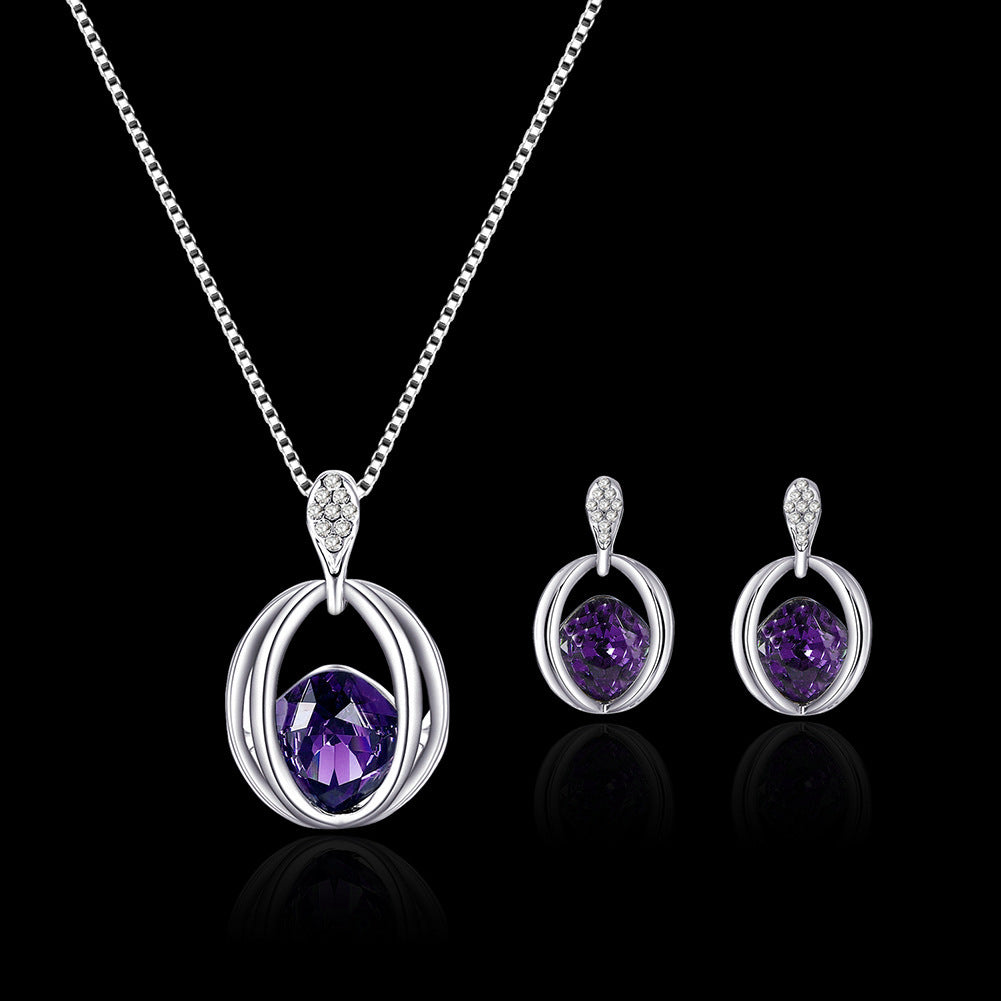 Women'S Fashion Crystal Diamond Pendant Necklace Jewelry Birthday Gift