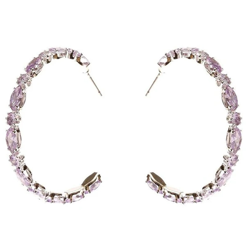 Stunning Marquise Circle Crown Halo CZ Hoop Earrings for a Radiant Look