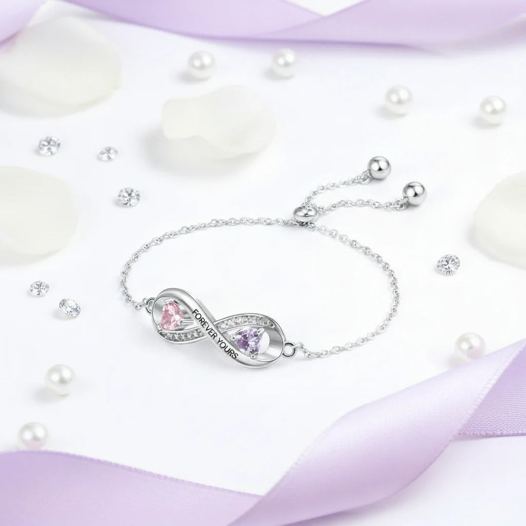 Stunning Personalized Birthstone Bracelet – Custom Engraved Jewelry for Her