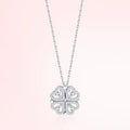 Heart-Shaped Four Leaf Clover Pendant Necklace - Zircon Clavicle Chain for Women, Perfect Gift for Love