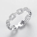 Stylish Sterling Silver Hip Hop Chain Rings with Sparkling Cubic Zirconia