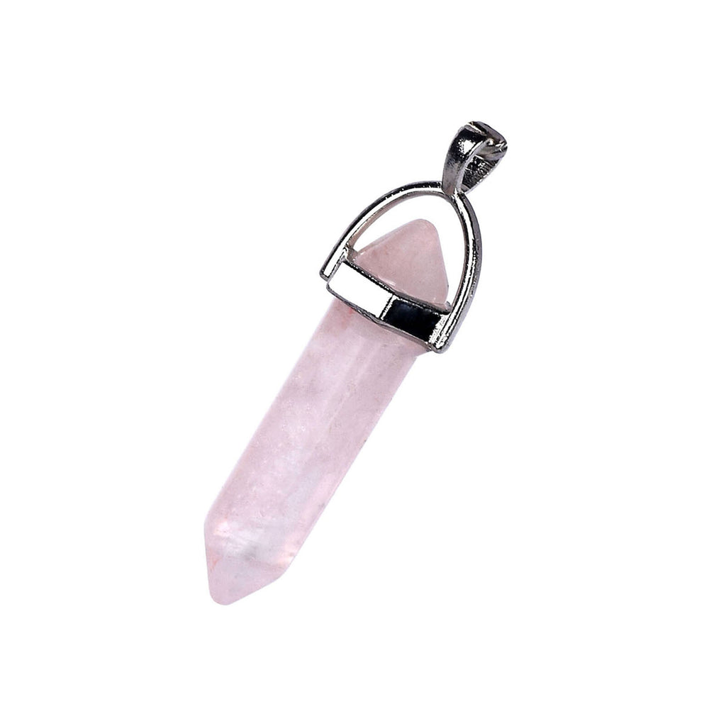 Natural Stone Hexagonal Pendant Necklace Healing Crystal Quartz Chakra Jewelry