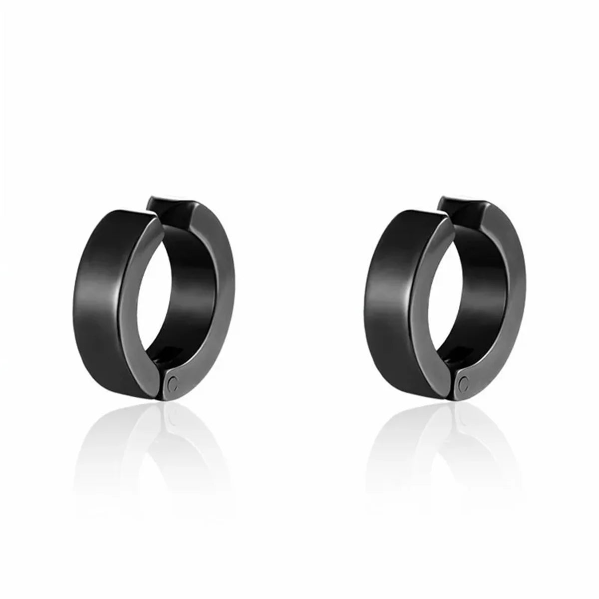 Stylish 2Pcs Non-Piercing Stainless Steel Cuff Hoop Earrings - Fake Piercing Clip-On Design