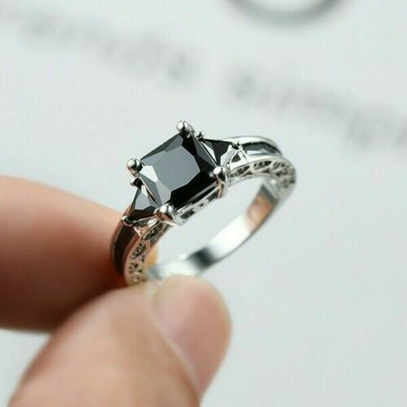 Fashion 925 Silver Ring Women Jewelry Cubic Zircon Wedding Ring Sz 6-10