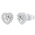 Stunning 12mm Radiant Heart Cubic Zirconia Stud Earrings