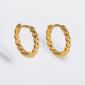 Elegant 18K Gold Plated Thin Rope Chain Hoop Earrings