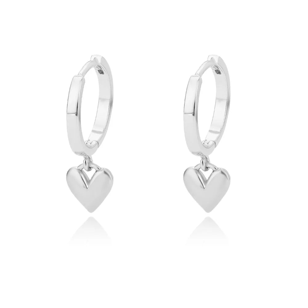Elegant Gold Hollow Zircon Heart Earrings - Luxury Stainless Steel Jewelry Gift for Women with Free Shipping