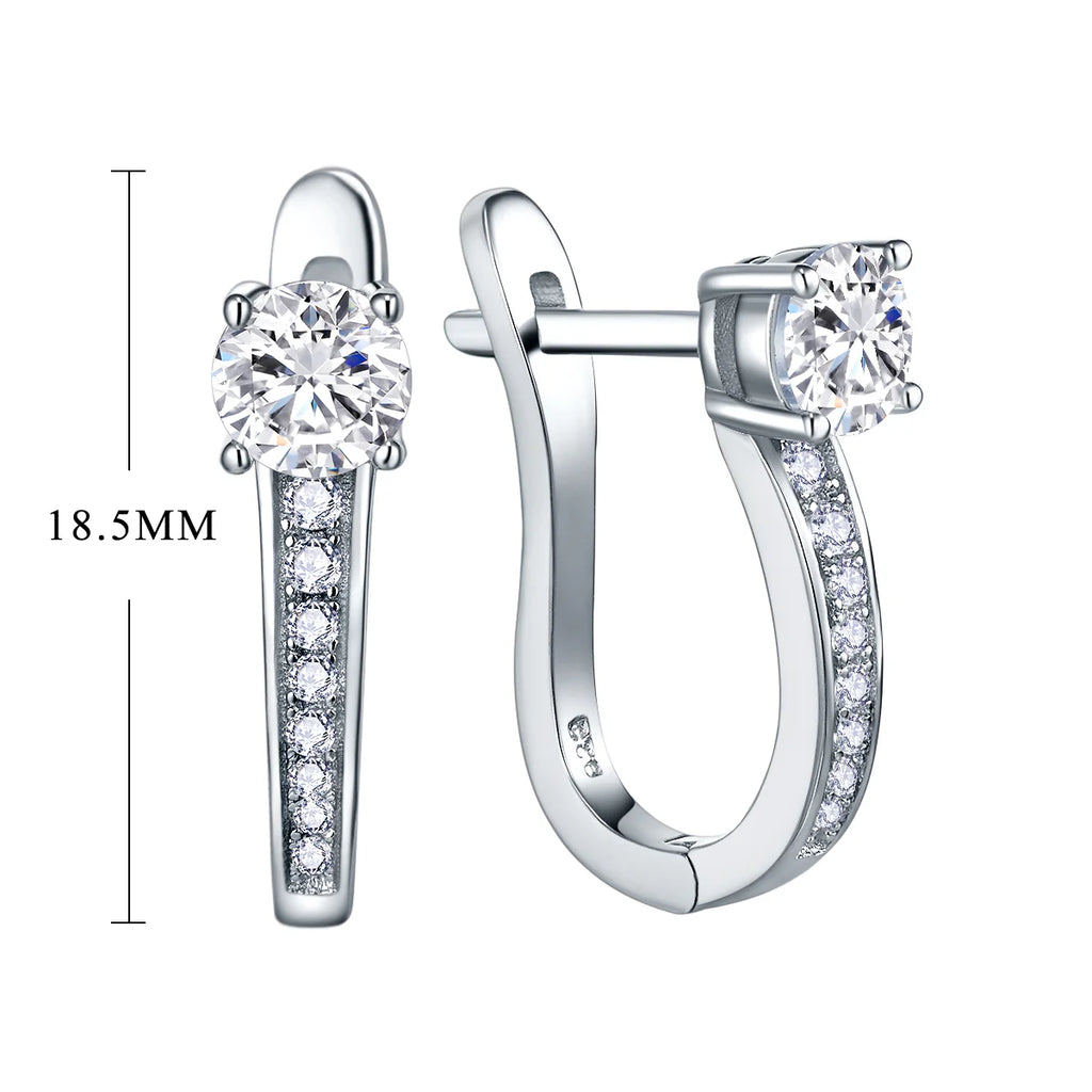 Stunning Silver Moissanite Hoop Earrings – Perfect Elegance for Any Occasion