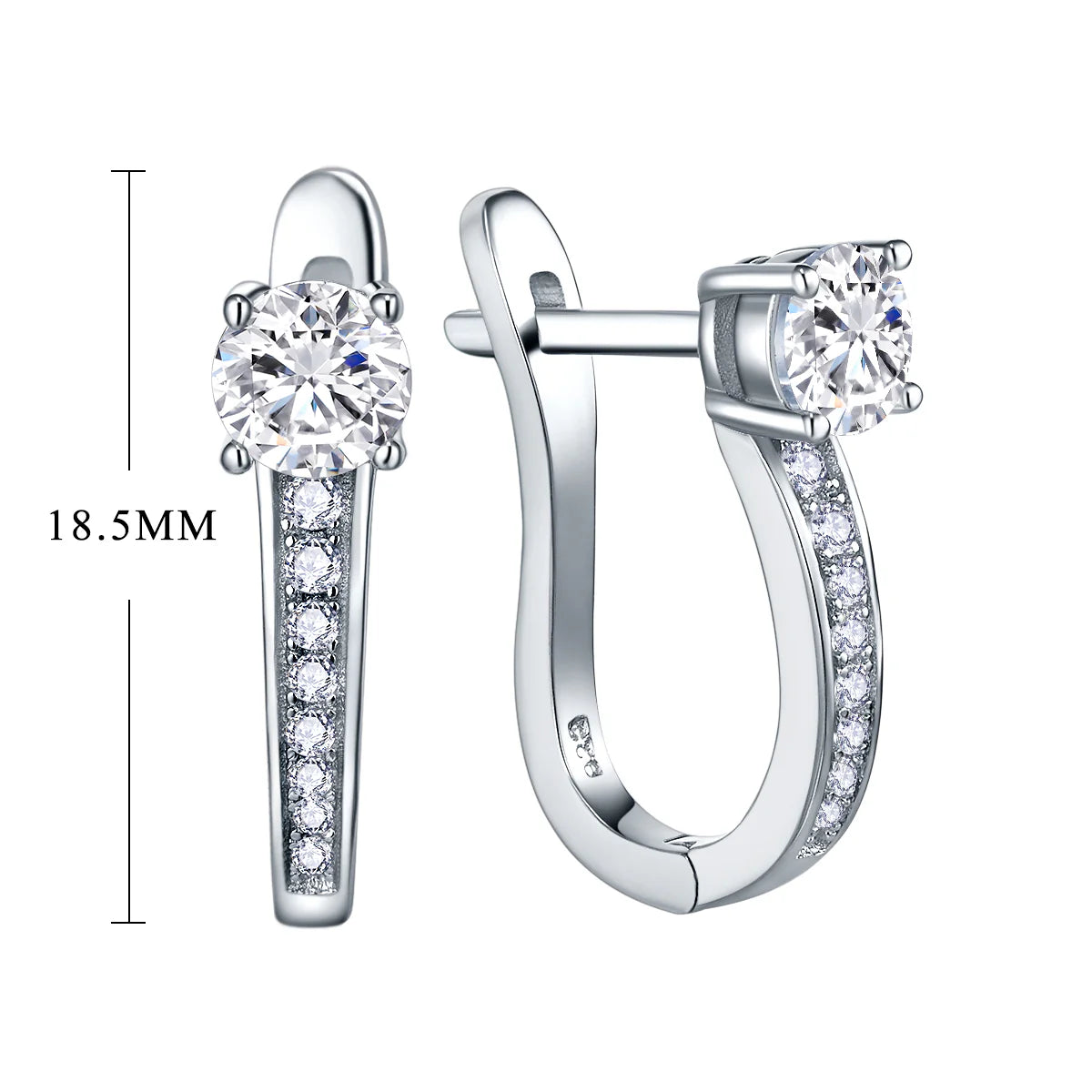 Stunning Silver Moissanite Hoop Earrings – Perfect Elegance for Any Occasion