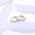 Stunning Rose Gold Micro Pave CZ Huggie Hoop Earrings for Effortless Elegance