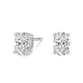 Elegant 925 Sterling Silver Prong Set Cubic Zirconia Stud Earrings