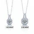 Stunning Moissanite Diamond Pendant Necklace in Rhodium-Plated 925 Silver