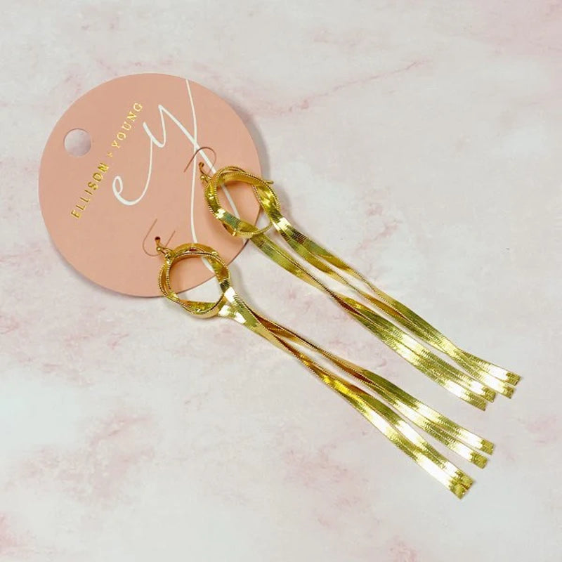 Elegant Herringbone Chain Drop Earrings for Effortless Style