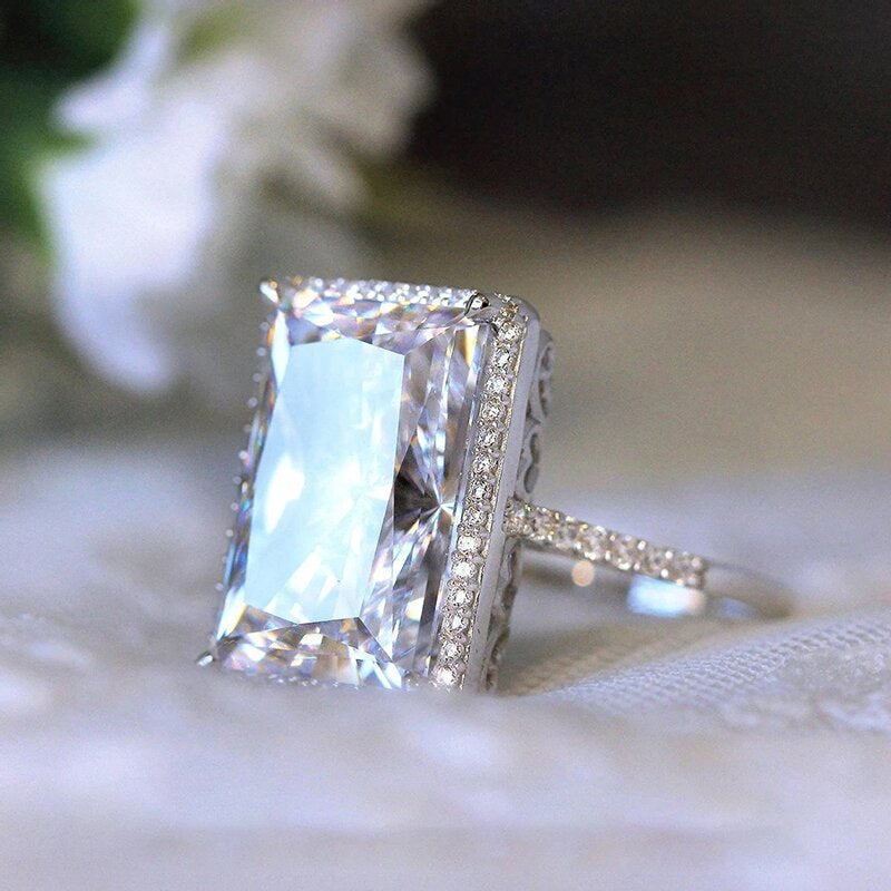 Bright Rectangular Eye-Catching Ring Fashion Simple
