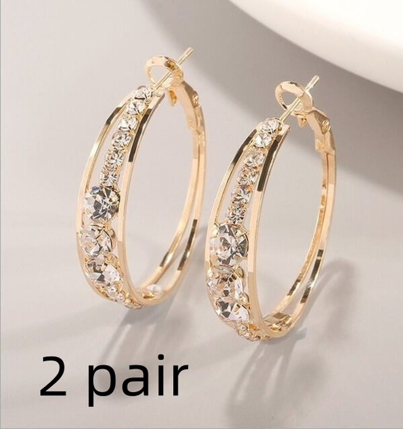 European and American Air Drill Mosaic Women'S Earrings