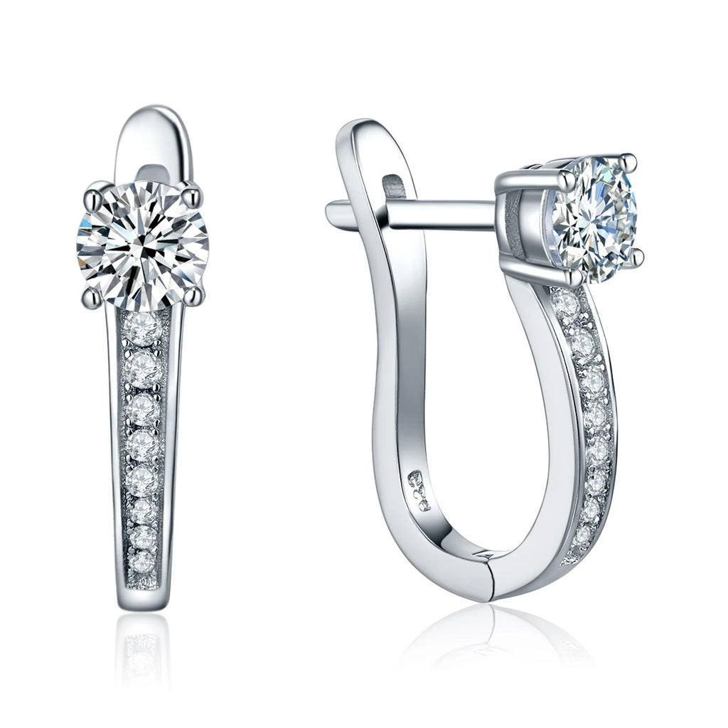 Stunning Silver Moissanite Hoop Earrings – Perfect Elegance for Any Occasion