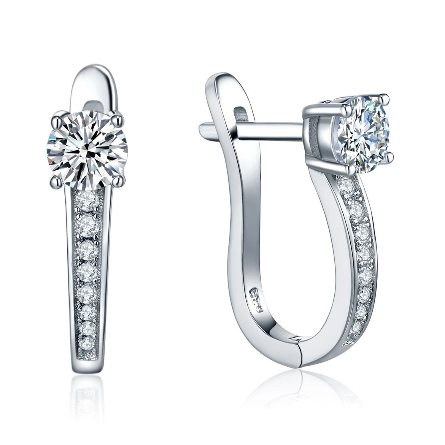 Stunning Silver Moissanite Hoop Earrings – Perfect Elegance for Any Occasion